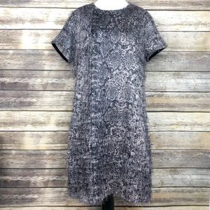 Banana Republic Fringe Snakeskin Print Shift Dress